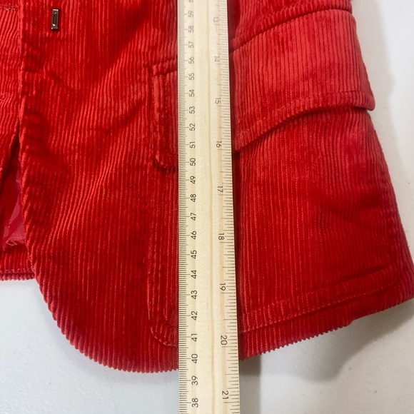 MNG by Mango Red Corduroy Blazer Women’s Size 4 Hook Closure Lined Jacket - Picture 8 of 10